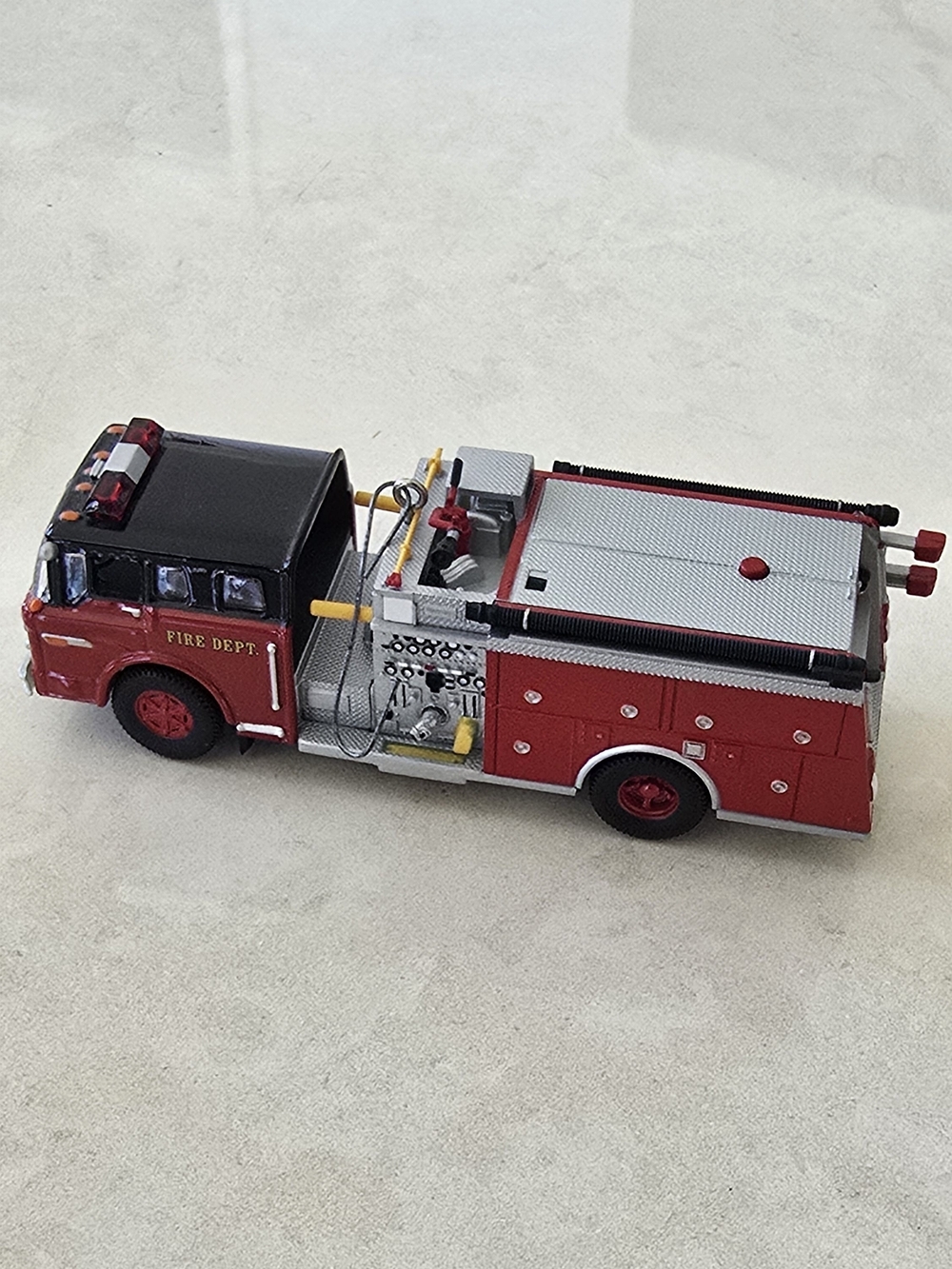 Fire Truck Holiday Ornament - Red and Black Fire Department Ornament - Picture 4 of 5